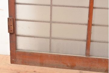 アンティーク建具　シンプルなデザインとダイヤガラスが魅力の引き戸1枚(ガラス戸、建具)(R-053292)