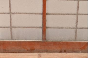 アンティーク建具　シンプルなデザインとダイヤガラスが魅力の引き戸1枚(ガラス戸、建具)(R-053292)