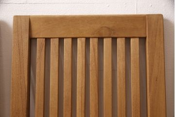 中古　 old maison(オールドメゾン)　チーク材　ナチュラルテイストの空間づくりにおすすめのチェア4脚セット(板座チェア、椅子)(R-053304)