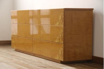 中古　美品　イタリア　giorgio collection(ジョルジオコレクション)　高級感のある佇まいのチェスト2台セット(サイドボード、引き出し)(定価約150万円)(R-053307)