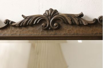 中古　美品　永田良介商店　希少!華やかな彫刻のフレームが存在感を示すミラー(鏡)(R-053311)