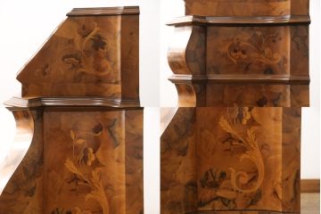 中古　美品　イタリア　最高級家具　インパクトのあるデザインが素晴らしい!象嵌入りのライティングビューロー(簿記机、引き出し、チェスト)(定価約140万円)(R-053321)