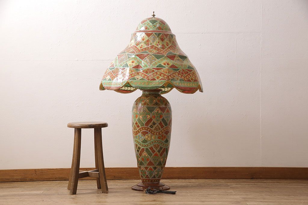 アンティーク　キャメルランプ　フロアライト アンティーク キャメルランプ スタンドランプ ラクダ革