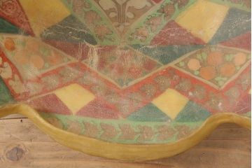 中古　海外輸入家具　民芸家具　パキスタン製　エスニックな色づかいが空間をお洒落に演出する特大のキャメルランプ(フロアスタンド、フロアライト、照明)(R-053326)