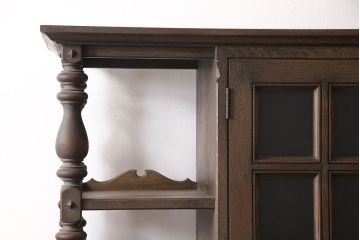 和製ビンテージ　永田良介商店　希少品!凝ったつくりがワンランク上の空間づくりをかなえるキャビネット(食器棚、収納棚、飾り棚、ヴィンテージ)(定価約180万円)(R-053330)