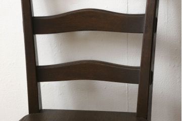 中古　永田良介商店　細やかな作り込みが目を引くチェア2脚セット(椅子、板座チェア、ダイニングチェア)(R-053335)