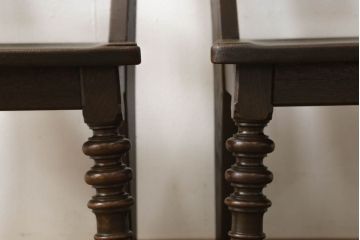 中古　永田良介商店　細やかな作り込みが目を引くチェア2脚セット(椅子、板座チェア、ダイニングチェア)(R-053335)