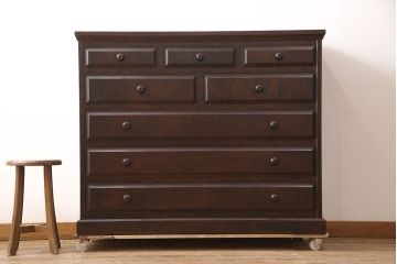 中古　北海道民芸家具　上品な佇まいが魅力的なチェスト(整理タンス、収納タンス、衣装タンス、引き出し)(R-053337)