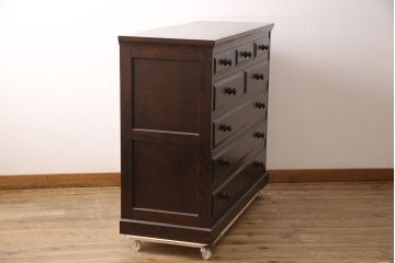 中古　北海道民芸家具　上品な佇まいが魅力的なチェスト(整理タンス、収納タンス、衣装タンス、引き出し)(R-053337)