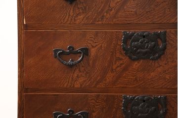 中古　美品　岩谷堂箪笥　くっきりとした杢目が上質な雰囲気を醸し出す整理箪笥(和タンス、衣装箪笥、引き出し、チェスト)(R-053343)