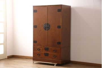 中古　美品　岩谷堂箪笥　上質な和の趣溢れるワードローブ(衣装タンス、洋服タンス、引き出し)(R-053344)