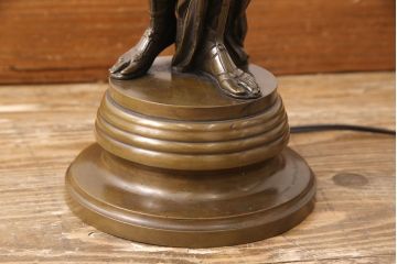 フランスビンテージ　神聖な雰囲気を漂わせるブロンズ像ランプ(西洋アンティーク照明、フロアスタンド、ヴィンテージ)(R-053345)
