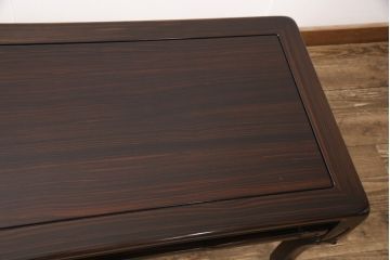 和製ビンテージ　国産　総縞黒檀(シマコクタン)材　特徴的な杢目が美しいローテーブル(座卓、センターテーブル、ヴィンテージ)(R-053350)
