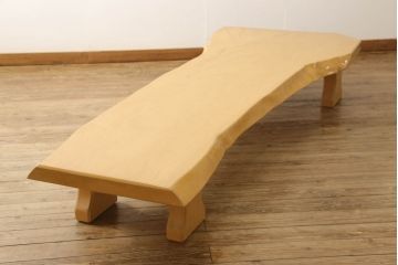 中古　美品　楓(カエデ)一枚板　特大サイズが目を引く座卓(ローテーブル)(R-053353)