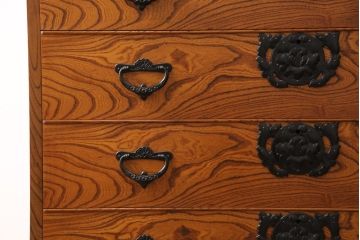 中古　美品　岩谷堂箪笥　迫力ある杢目が印象的な衣装タンス(和箪笥、着物箪笥、和たんす)(R-053355)