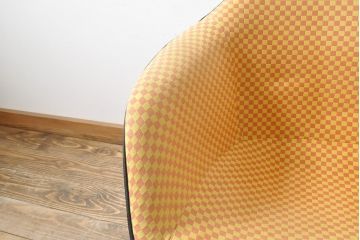 希少!　アメリカビンテージ　Hermanmiller(ハーマンミラー)　イームズシェルアームチェア　ロッカーベース　アップホルスター(ファブリック仕様)(ロッキングチェア、椅子、ヴィンテージ)(R-053364)
