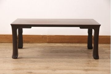 アンティーク家具　明治期　美しい木肌を堪能できる総シタン材製の文人文机(座卓、ローテーブル、総紫檀材)(R-053373)