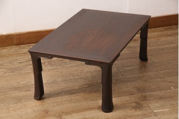 アンティーク家具　明治期　美しい木肌を堪能できる総シタン材製の文人文机(座卓、ローテーブル、総紫檀材)(R-053373)