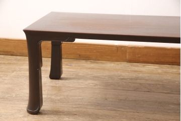 アンティーク家具　明治期　美しい木肌を堪能できる総シタン材製の文人文机(座卓、ローテーブル、総紫檀材)(R-053373)