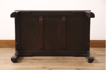 アンティーク家具　明治期　美しい木肌を堪能できる総シタン材製の文人文机(座卓、ローテーブル、総紫檀材)(R-053373)