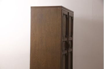 中古　永田良介商店　幾何学模様のデザインが目を引く鏡付きワードローブ(洋服タンス)(R-053383)