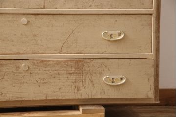 中古　リメイク　伝統工芸士・中沢和夫作　一峰　上品な和を演出する細やかな金具が魅力的な加茂桐箪笥・上段(胴丸、桐たんす、衣装箪笥、和タンス、洋服タンス)(R-053390)