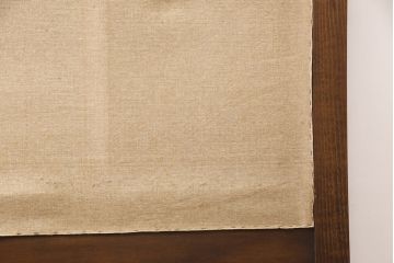 フランスアンティーク　ビーチ材　年月を重ねて味を増した本革の風合いが魅力的なベッドフレーム(ダブルサイズ、レザー)(R-053393)