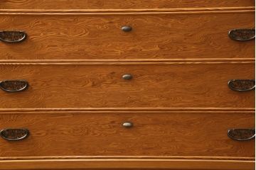 中古　屋久杉の密な杢目と細やかな金具が魅力的なチェスト(引き出し、和たんす、整理箪笥、収納タンス、衣装箪笥)(R-053398)