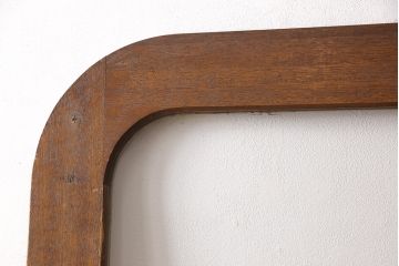 和製アンティーク　昭和中期　ノスタルジックな雰囲気漂う枠付きアーチドア(ガラス扉、建具)(R-053399)