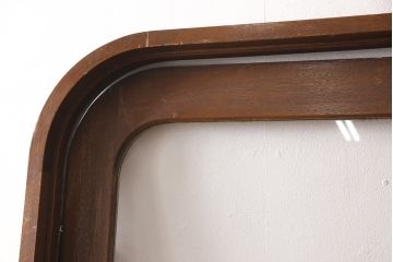 和製アンティーク　昭和中期　ノスタルジックな雰囲気漂う枠付きアーチドア(ガラス扉、建具)(R-053399)