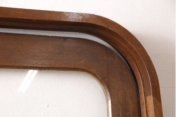 和製アンティーク　昭和中期　ノスタルジックな雰囲気漂う枠付きアーチドア(ガラス扉、建具)(R-053399)