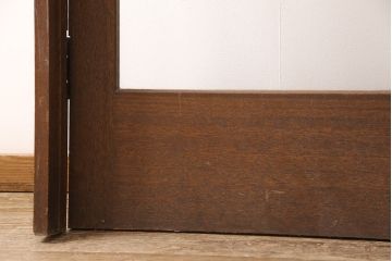 和製アンティーク　昭和中期　ノスタルジックな雰囲気漂う枠付きアーチドア(ガラス扉、建具)(R-053399)