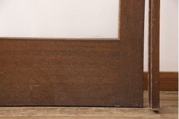 和製アンティーク　昭和中期　ノスタルジックな雰囲気漂う枠付きアーチドア(ガラス扉、建具)(R-053399)