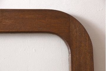 和製アンティーク　昭和中期　ノスタルジックな雰囲気漂う枠付きアーチドア(ガラス扉、建具)(R-053399)