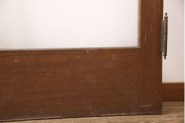 和製アンティーク　昭和中期　ノスタルジックな雰囲気漂う枠付きアーチドア(ガラス扉、建具)(R-053399)