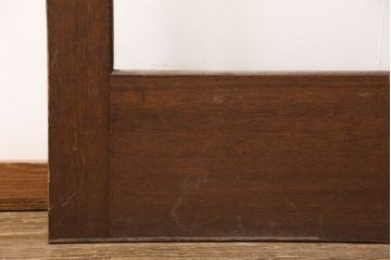 和製アンティーク　昭和中期　ノスタルジックな雰囲気漂う枠付きアーチドア(ガラス扉、建具)(R-053399)