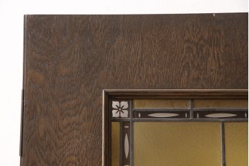 和製ビンテージ　永田洋家具店　永田良介商店　凝ったデザインのステンドグラスが魅力的な木製ドア(扉、建具、ヴィンテージ)(R-053400)
