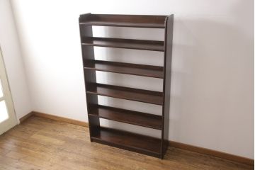 中古　希少!　民芸家具　シンプルなデザインで取り入れやすい本棚(ブックシェルフ、書棚、飾り棚、オープンラック)(R-053410)