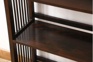 和製ヴィンテージ　北海道民芸家具　117型　飾り棚としてもおすすめ!和モダンな空間にぴったりの書棚(本棚、飾り棚、シェルフ、ビンテージ)(R-053411)