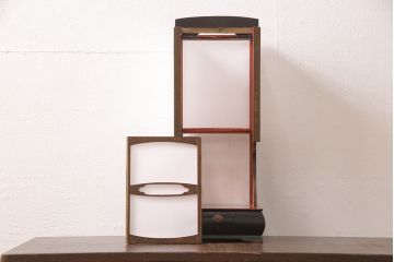 和製アンティーク　美品　漆塗り　粋な情緒溢れる佇まいが魅力の行灯(行燈、照明、スタンド)(R-053416)