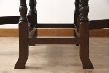 中古　松本民芸家具　落ち着いた大人空間におすすめのT.R.ゲートレッグテーブル(バタフライテーブル)(定価約31万円)(R-053423)