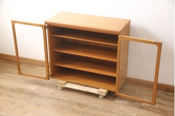 和製ビンテージ　日田工芸　選べる!脚付きリメイク・台輪製作　スタイリッシュなデザインがお洒落な戸棚(キャビネット、収納棚、ヴィンテージ)(R-053441)