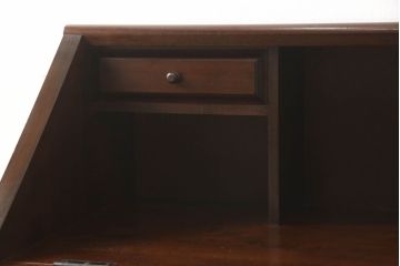 中古　松本民芸家具　H型　ボールフットが特徴的なライティングビューロー(簿記机、在宅ワーク、在宅用デスク、チェスト)(R-053442)