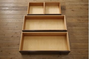 中古　松本民芸家具　H型　ボールフットが特徴的なライティングビューロー(簿記机、在宅ワーク、在宅用デスク、チェスト)(R-053442)