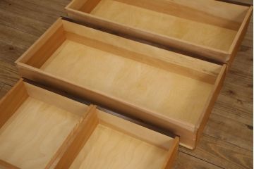 中古　松本民芸家具　H型　ボールフットが特徴的なライティングビューロー(簿記机、在宅ワーク、在宅用デスク、チェスト)(R-053442)