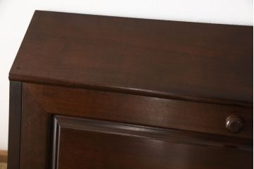 中古　松本民芸家具　H型　ボールフットが特徴的なライティングビューロー(簿記机、在宅ワーク、在宅用デスク、チェスト)(R-053442)