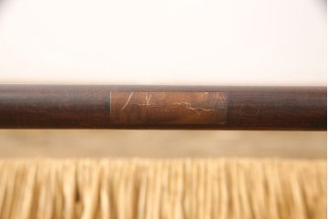 中古　松本民芸家具　♯21型　ラッシ座面がお洒落なスピンドルアームチェア(椅子、イス、ダイニングチェア)(定価約22万円)(R-053445)