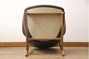中古　超美品　キタニ(KITANI)　ウォールナット　フィン・ユールデザイン  FJ-01　美しさを感じさせる本革イージーチェア(レザー、アームチェア、椅子)(R-053448)