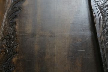 和製ビンテージ　軽井沢彫り　激レア!両面使いのカウンターテーブルチェスト(引き出し、キャビネット、収納棚、サイドボード)(R-053449)