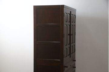 中古　美品　松本民芸家具　D-24型 落ちついた色合いとシックな雰囲気が上品な洋服タンス(ワードローブ、チェスト)(定価約68万円)(R-053450)